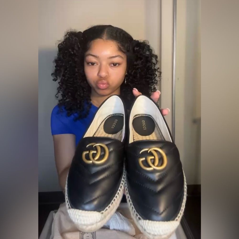 GUCCI LEATHER ESPADRILLE WITH DOUBLE G